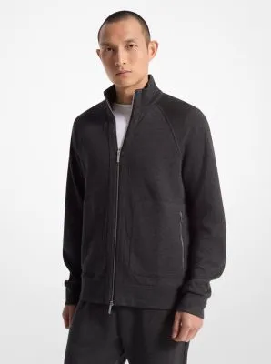 Veste en maille de coton mélangé côtelée