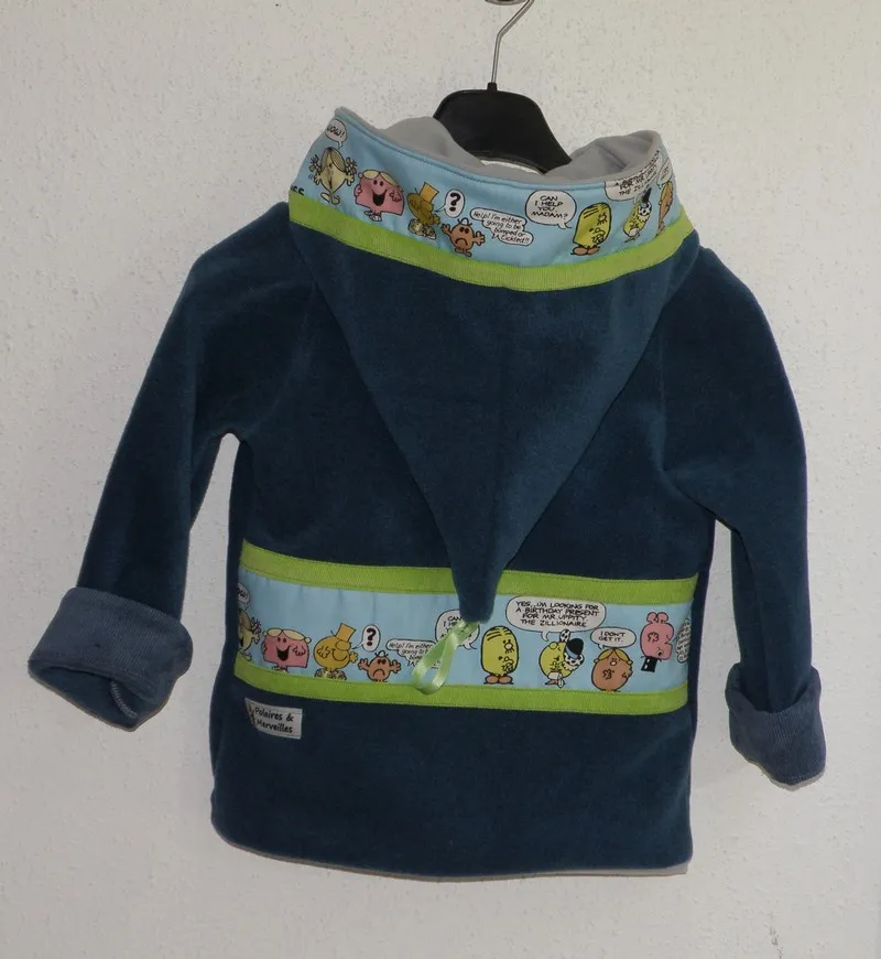 Veste polaire garçon bleu  doublée glacier + coton Mr et Mme 4 ans