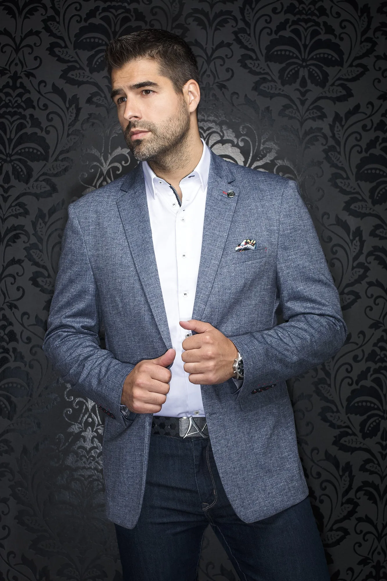 Veston Au Noir | REYNOLDS Gris Moyen