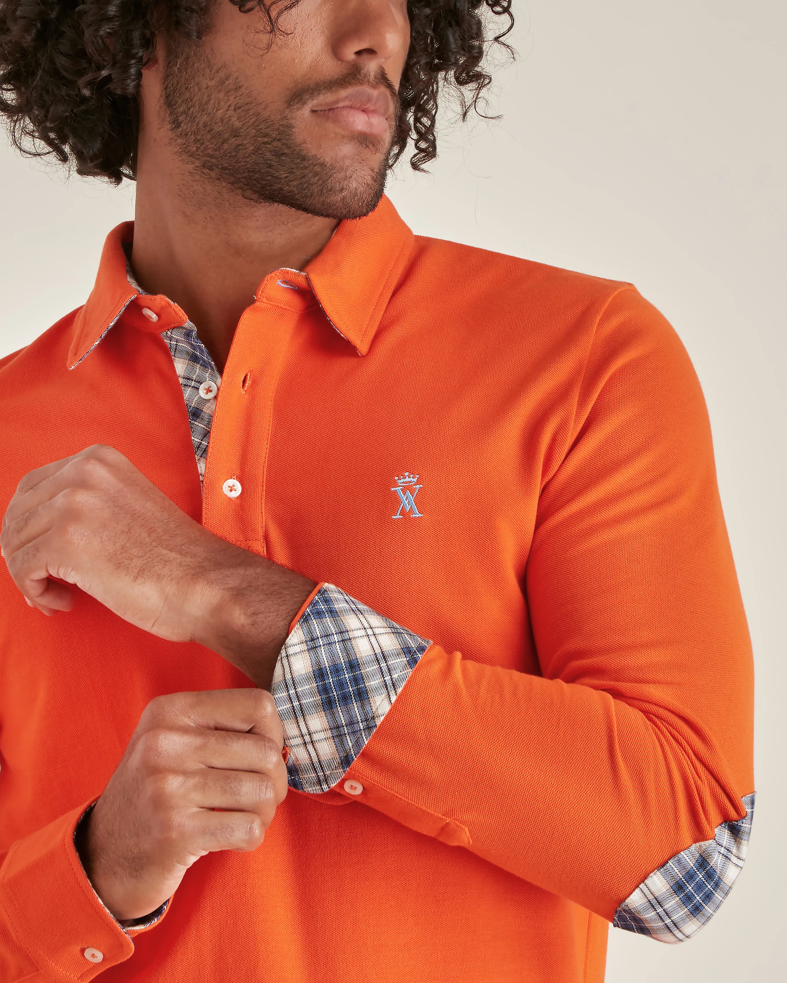 Vicomte A. Polo à Coudières Homme 100% Coton Orange Carotte