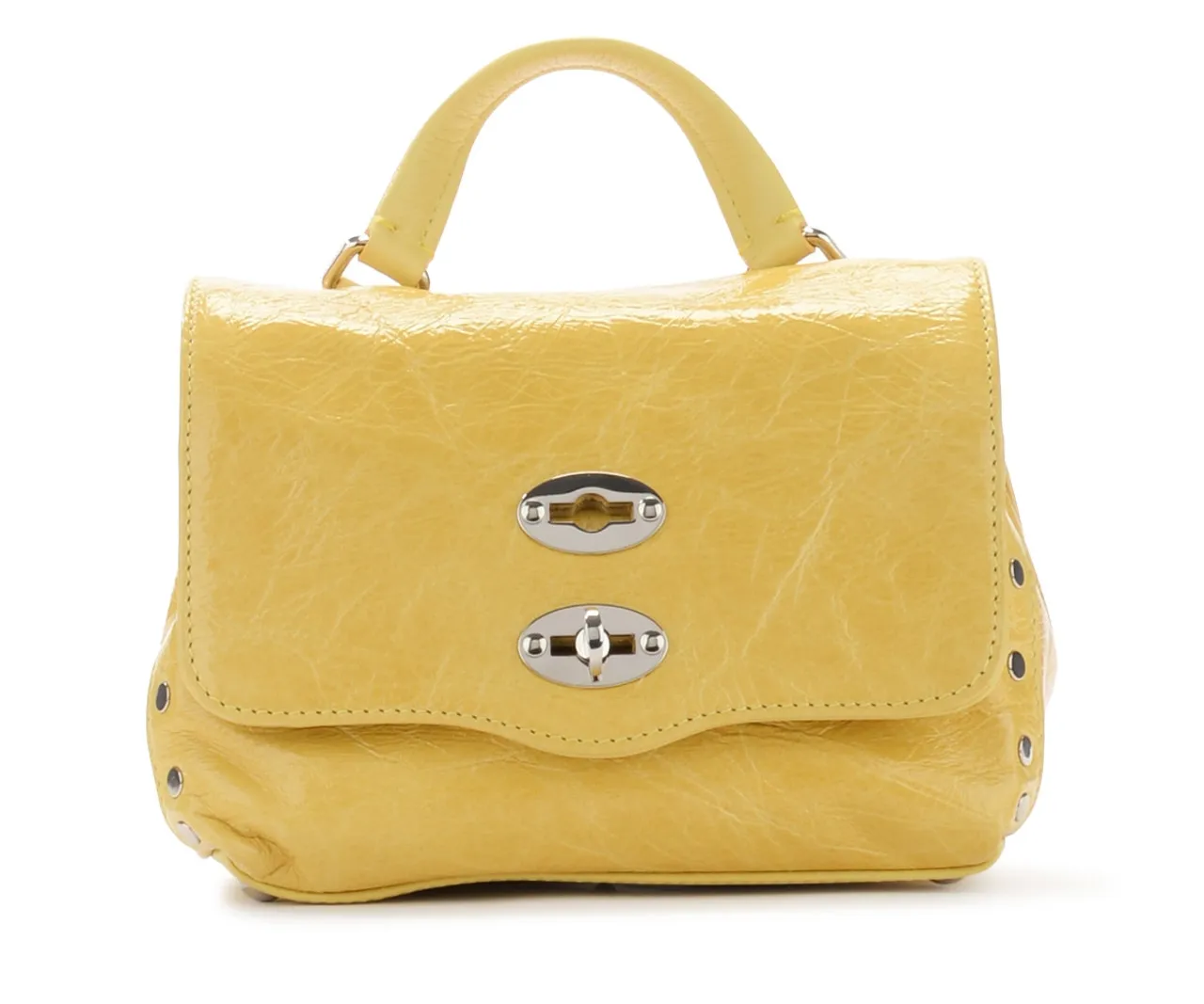 Zanellato Sac Postina Baby City of Angels en cuir verni jaune